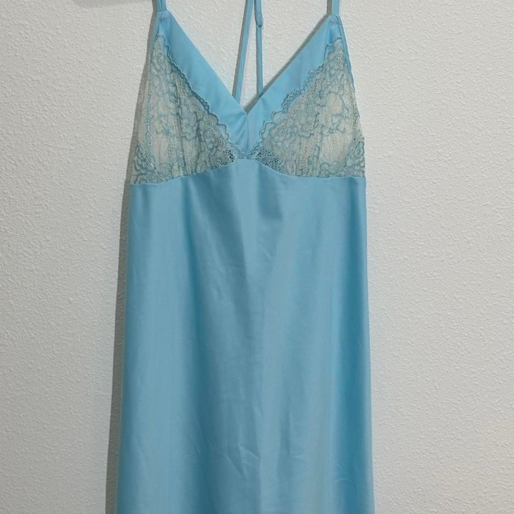 Coquette baby blue lace slip dress